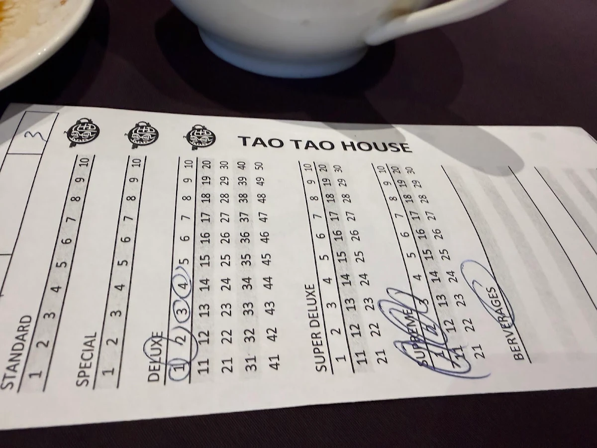 Menu, Tao Tao House