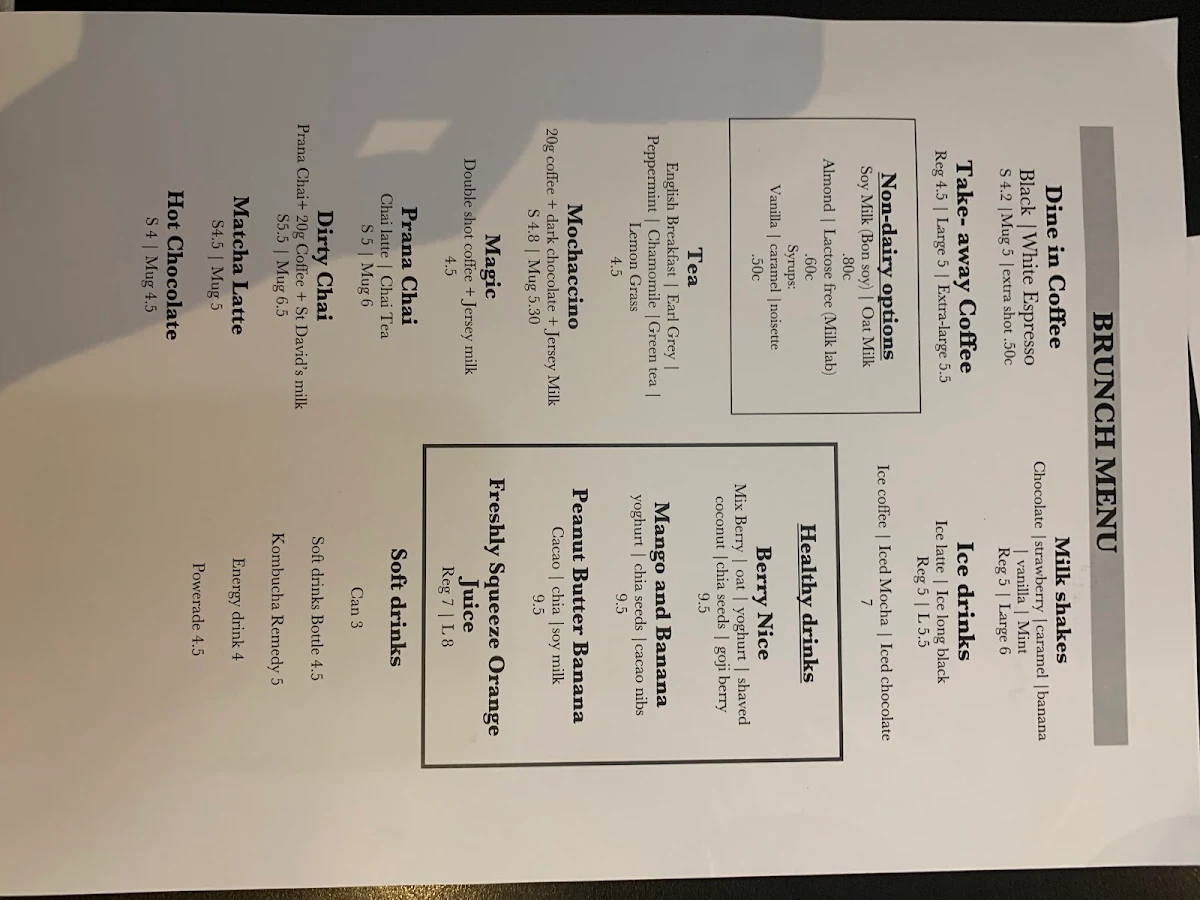 Menu, 20g Coffee Cafe