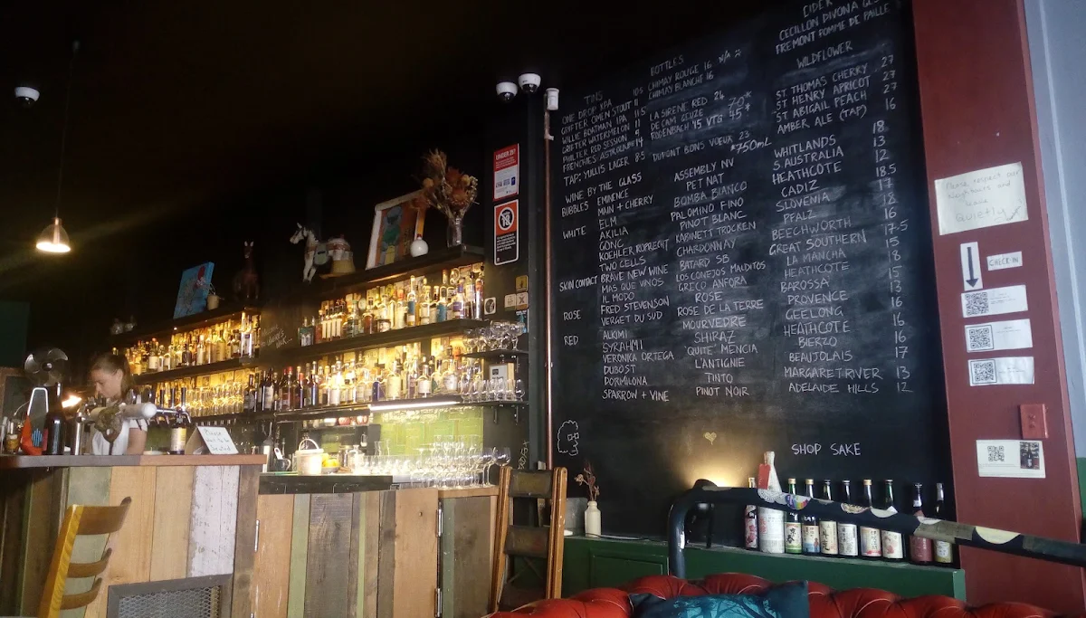 Menu, Where's Nick Wine Bar