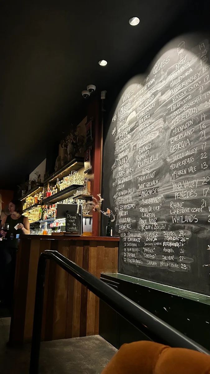Menu, Where's Nick Wine Bar