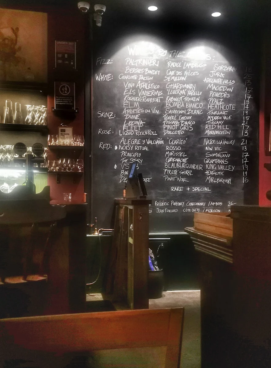 Menu, Where's Nick Wine Bar