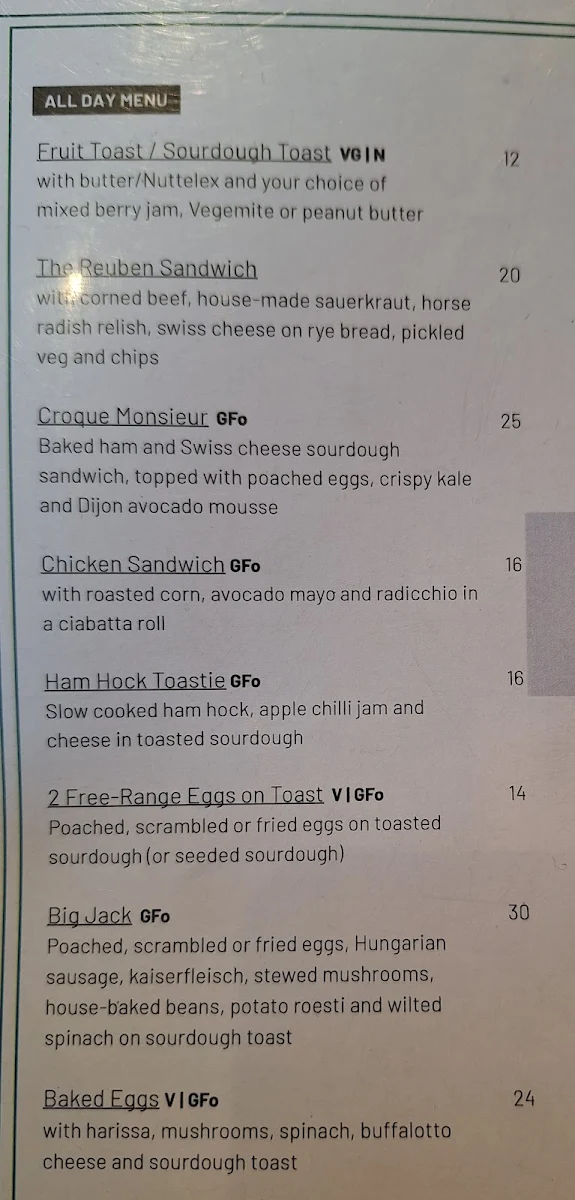 Menu, Jack B. Nimble