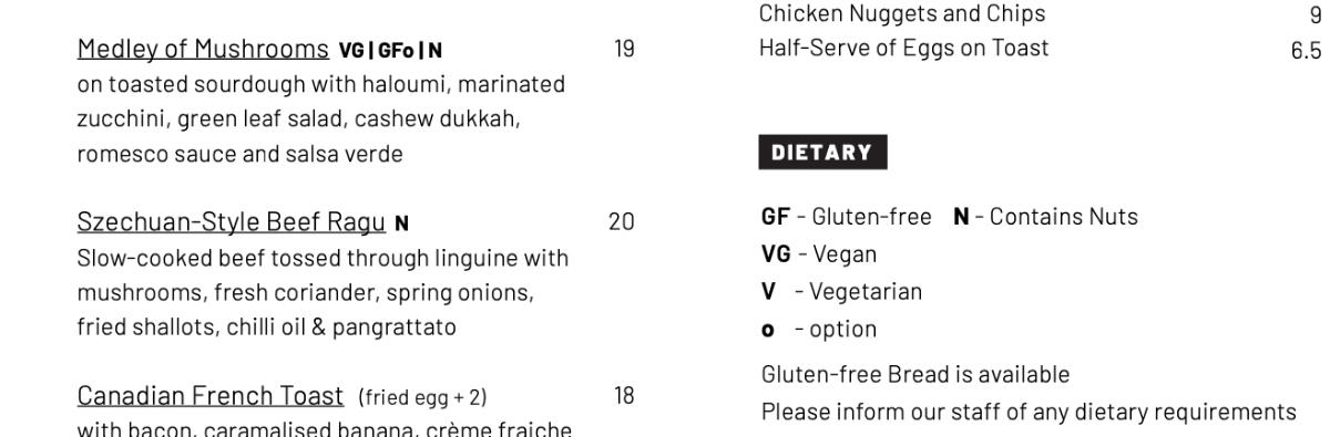 Menu, Jack B. Nimble