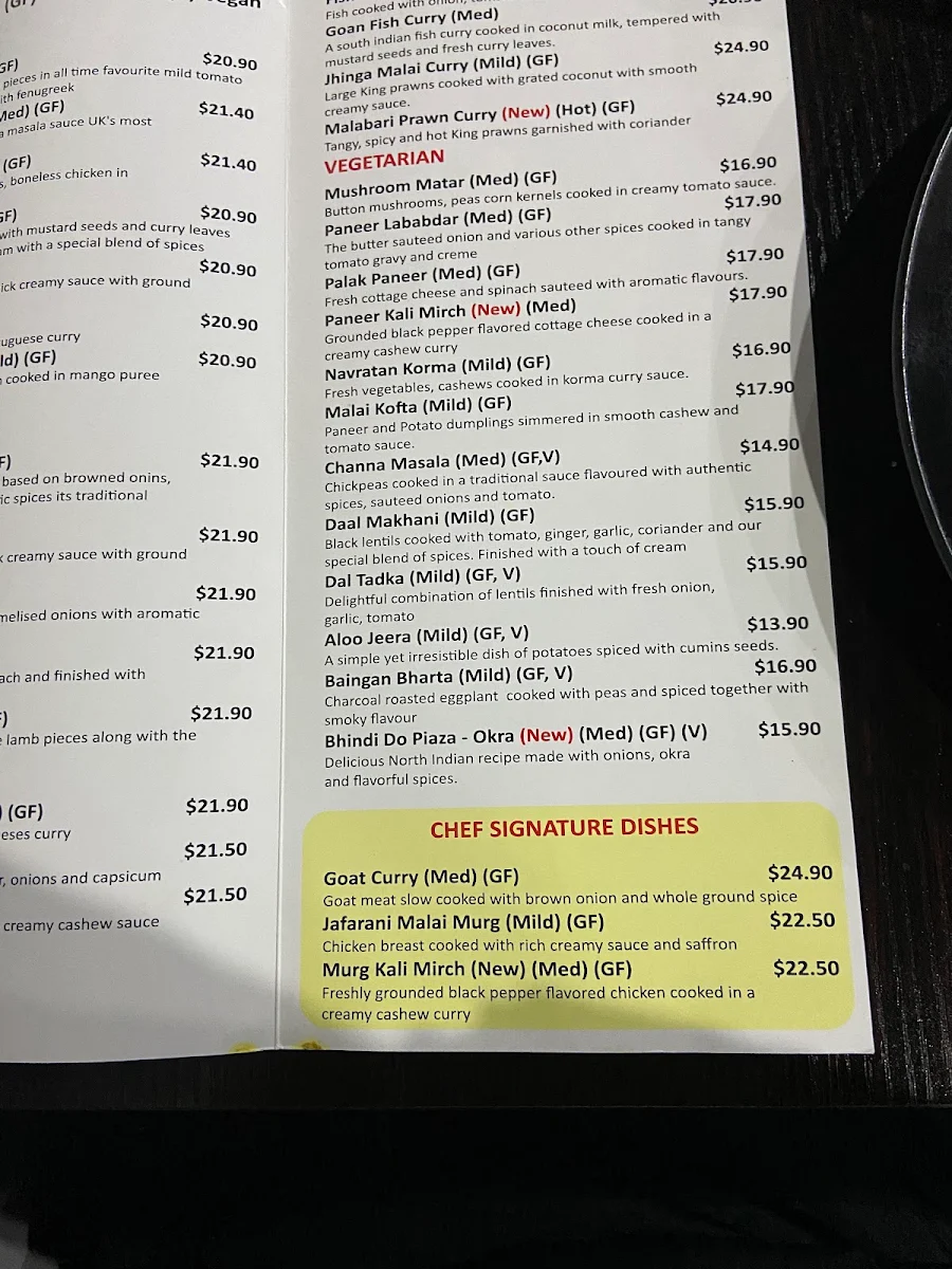 Menu, Jai Ho Indian Gourmet South Lake