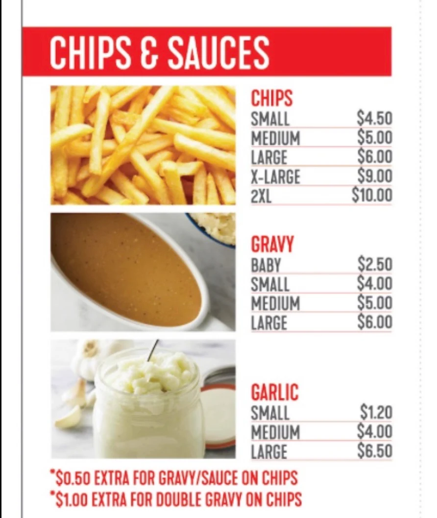 Menu, Wild Rooster Chicken Shop