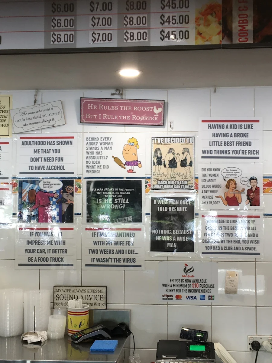 Menu, Wild Rooster Chicken Shop