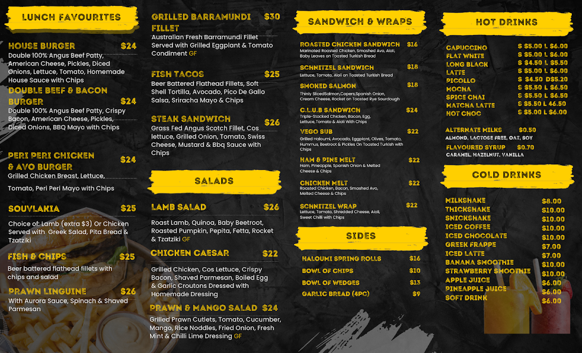 Menu, Short Black Espresso Bar