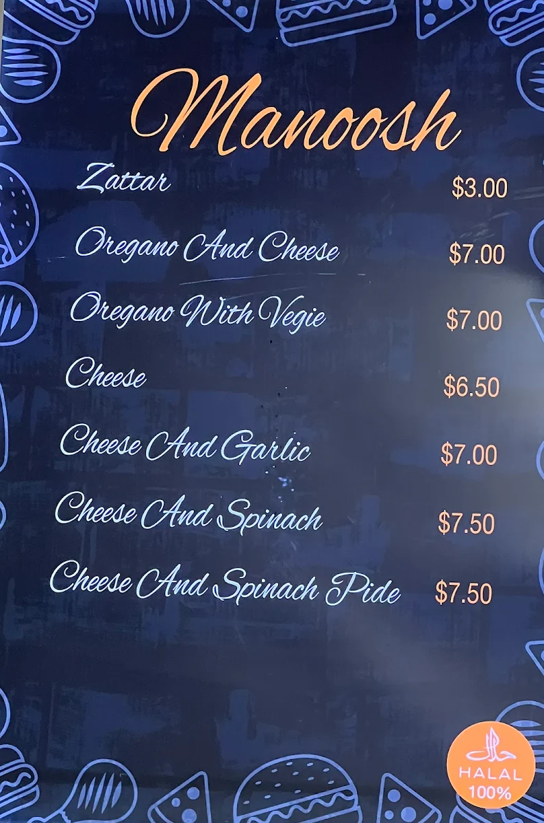Menu, Tabaq Tandoori Corner