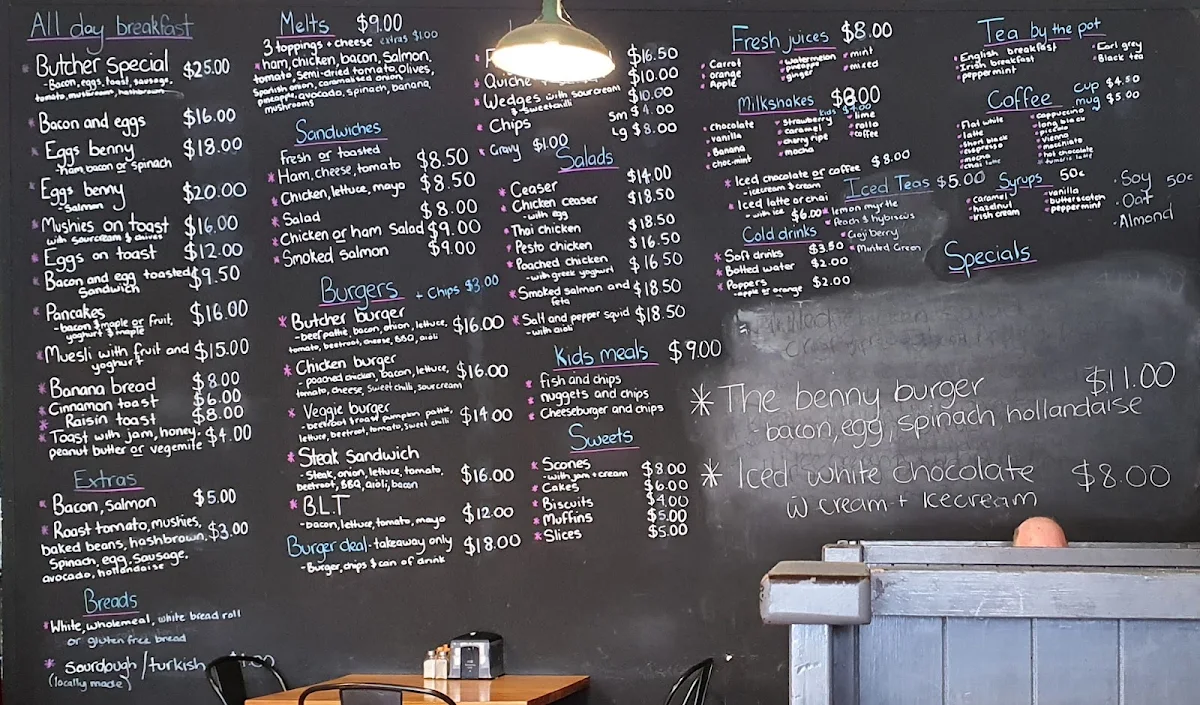 Menu, Silver Fox Cafe Gulgong