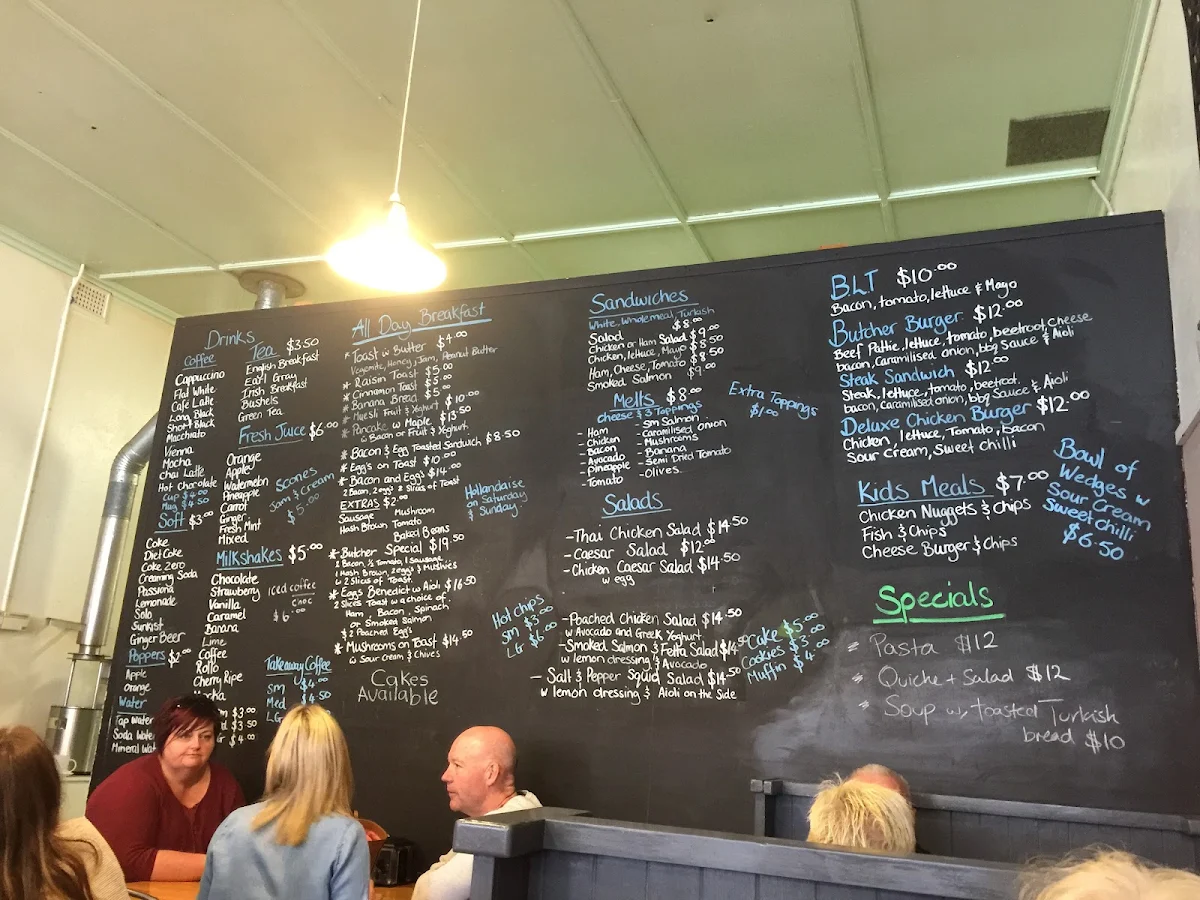 Menu, Silver Fox Cafe Gulgong