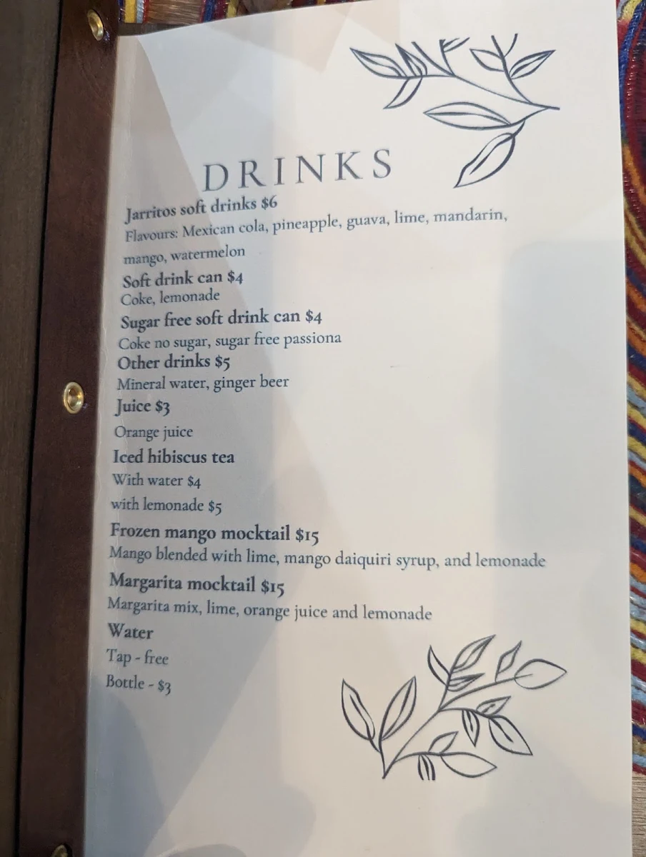 Menu, Bonito