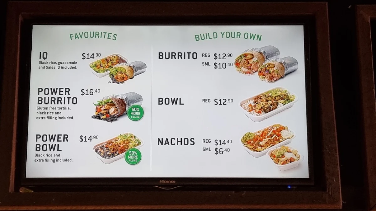 Menu, Zambrero Melville