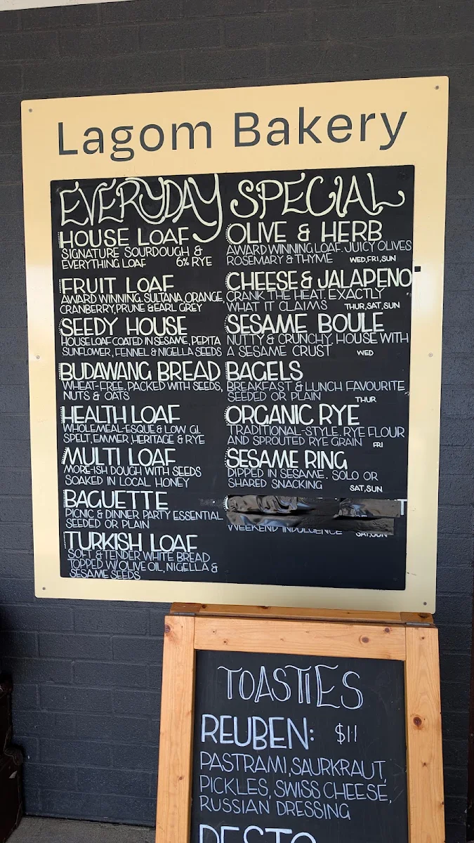 Menu, Lagom Bakery