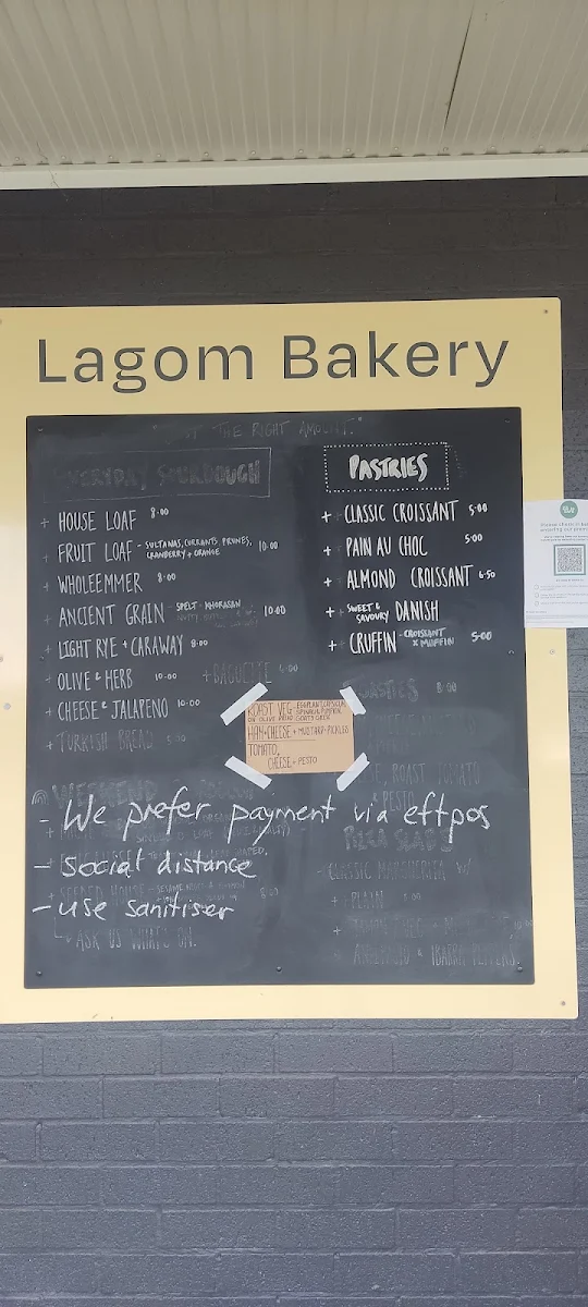 Menu, Lagom Bakery
