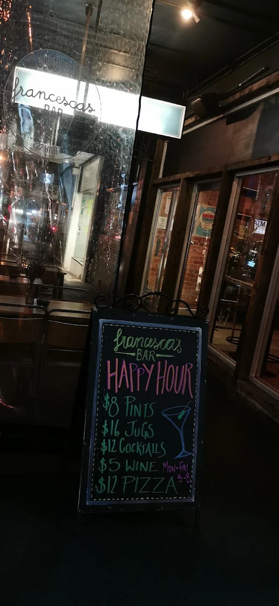 Menu, Francesca's Bar