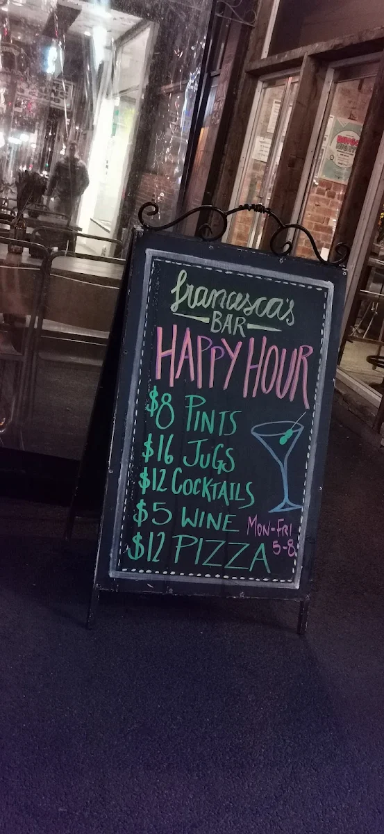 Menu, Francesca's Bar