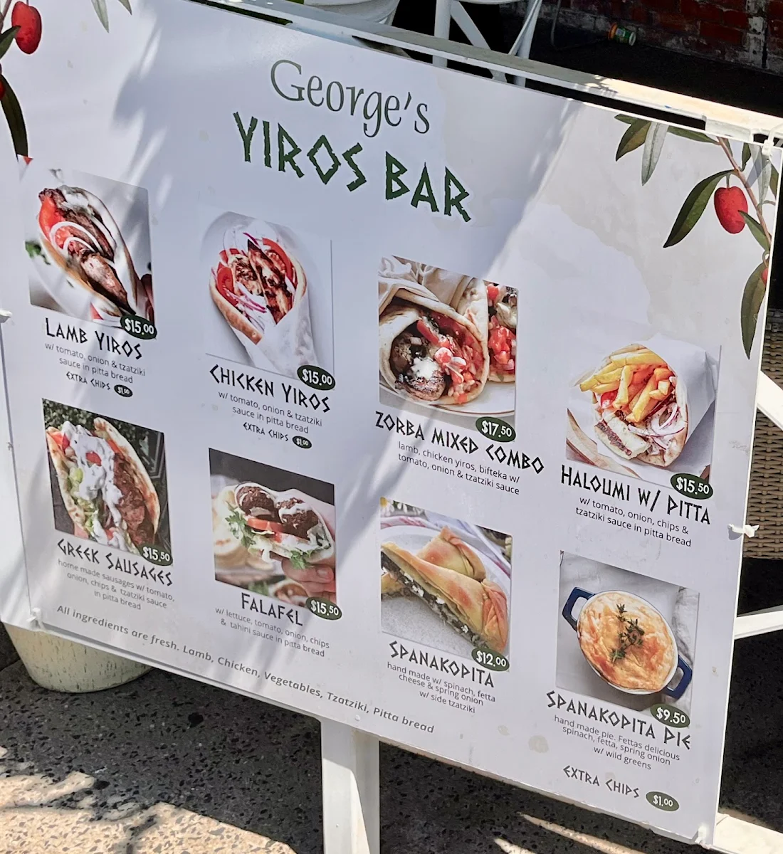 Menu, Fetta's Greek Taverna