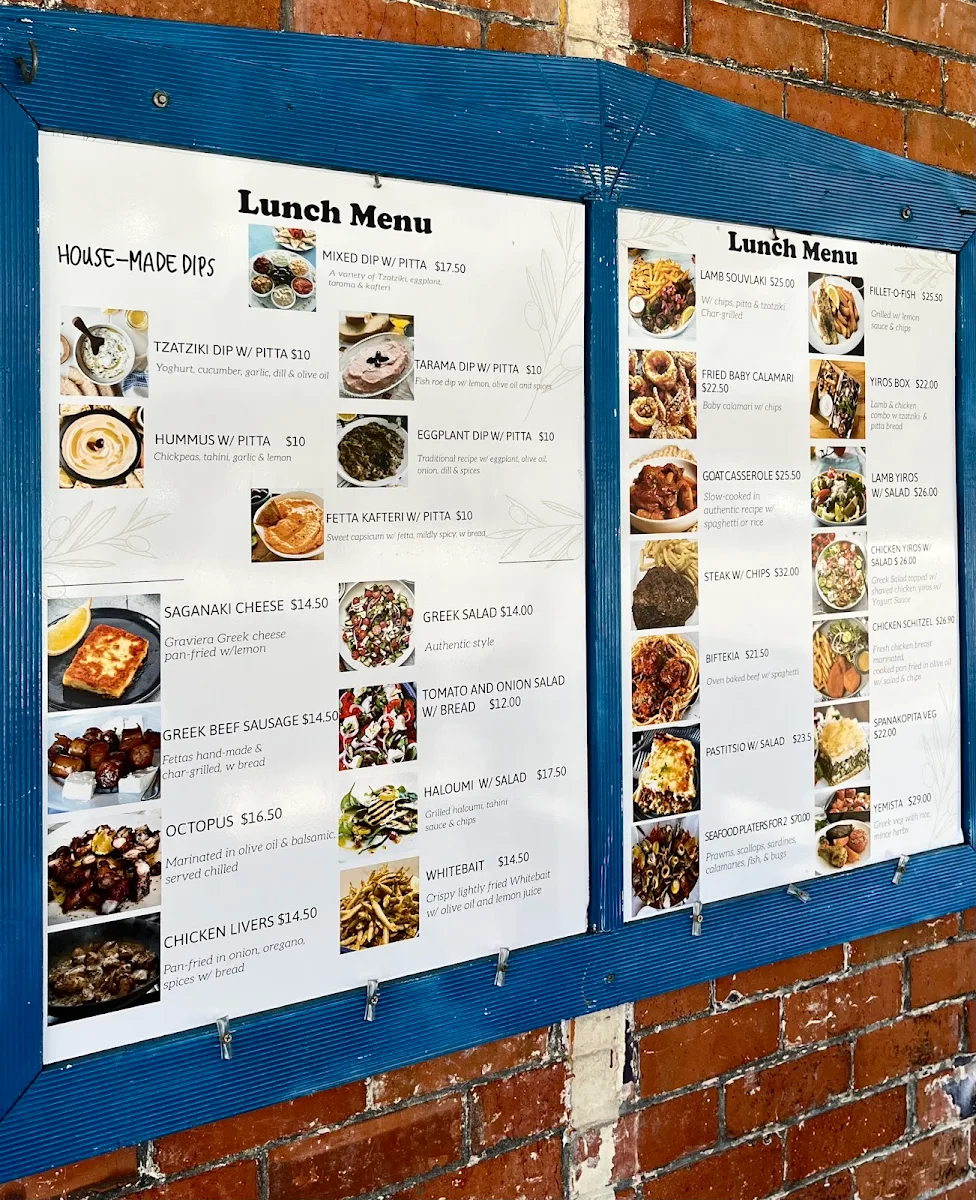 Menu, Fetta's Greek Taverna
