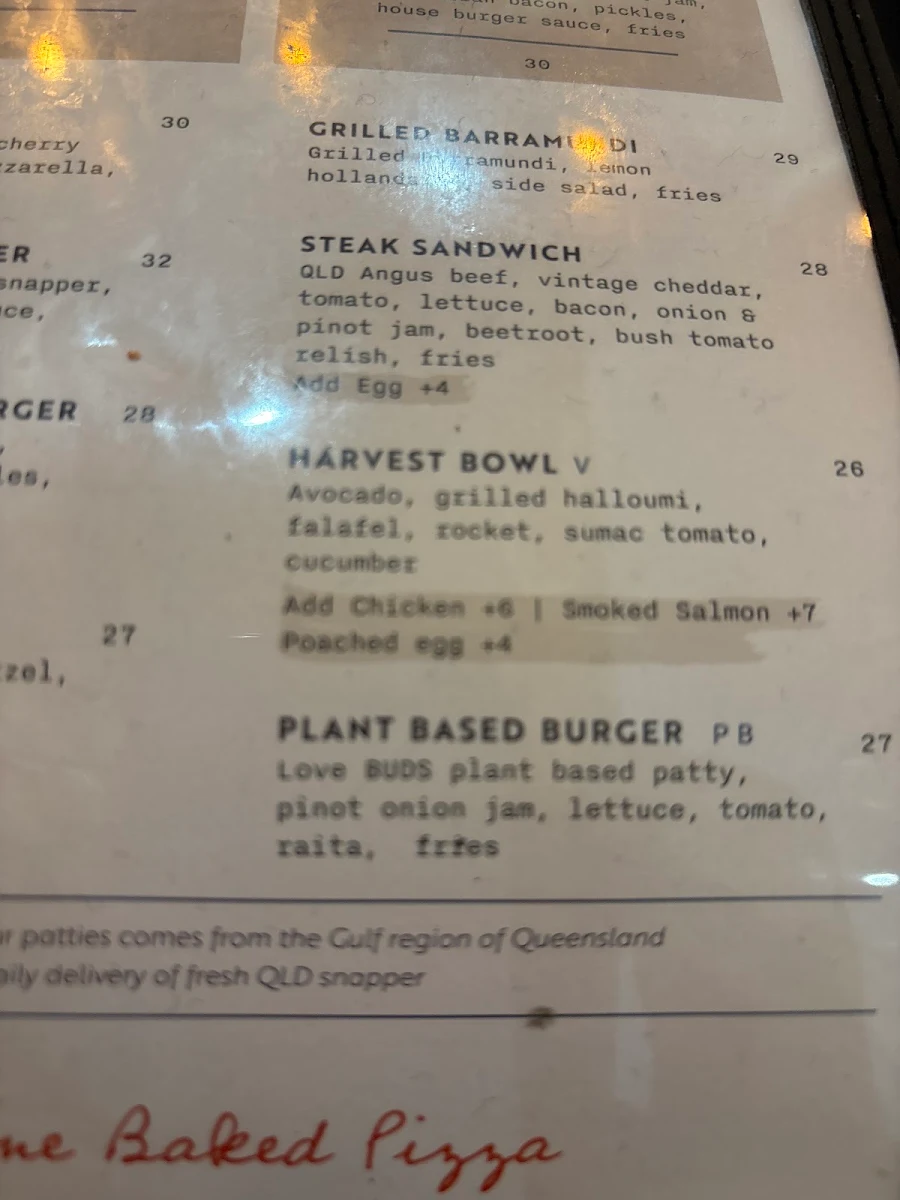 Menu, Local Bar & Eatery