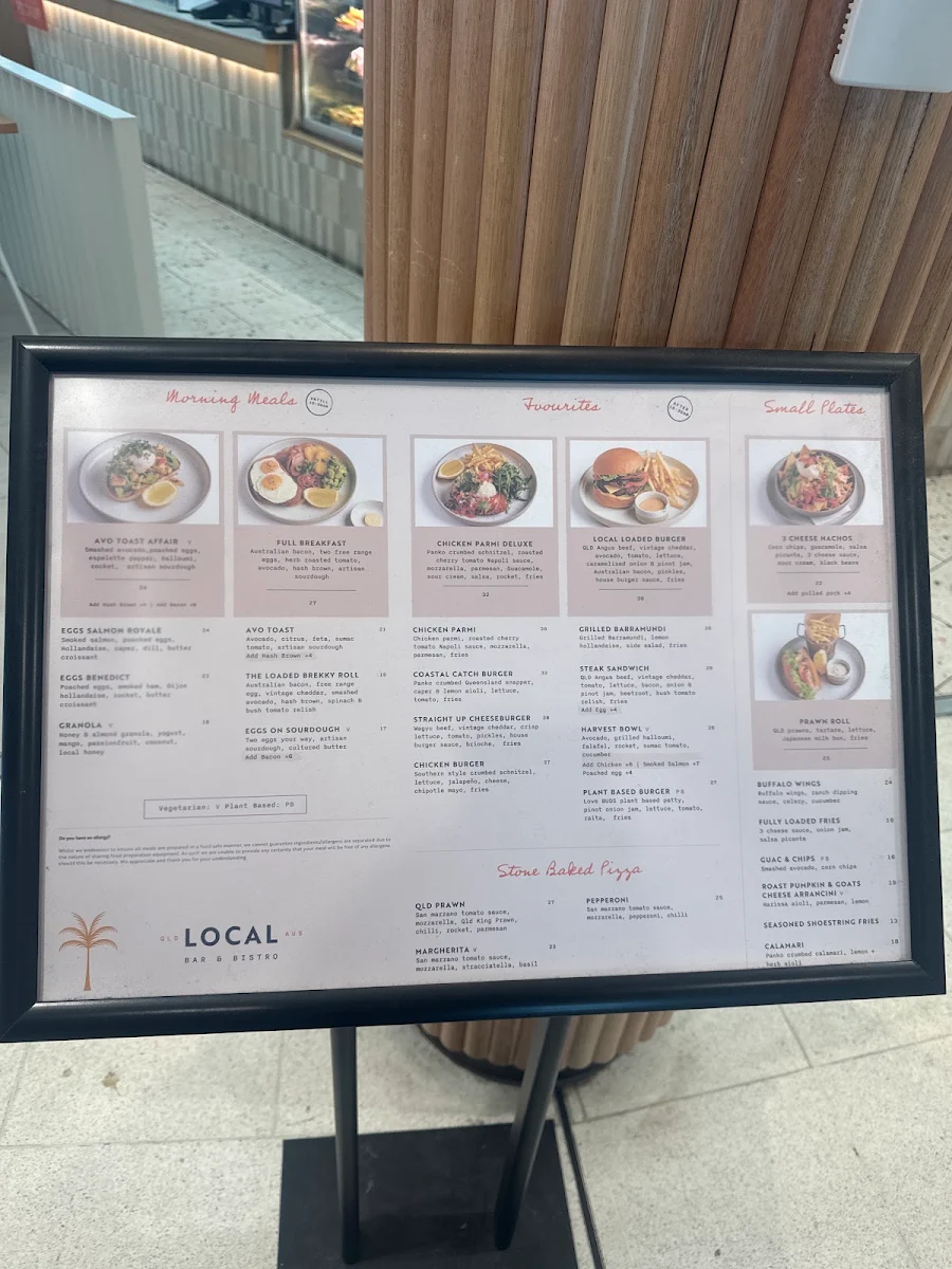Menu, Local Bar & Eatery
