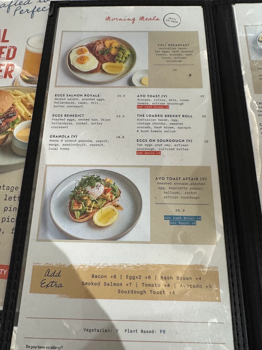 Menu, Local Bar & Eatery