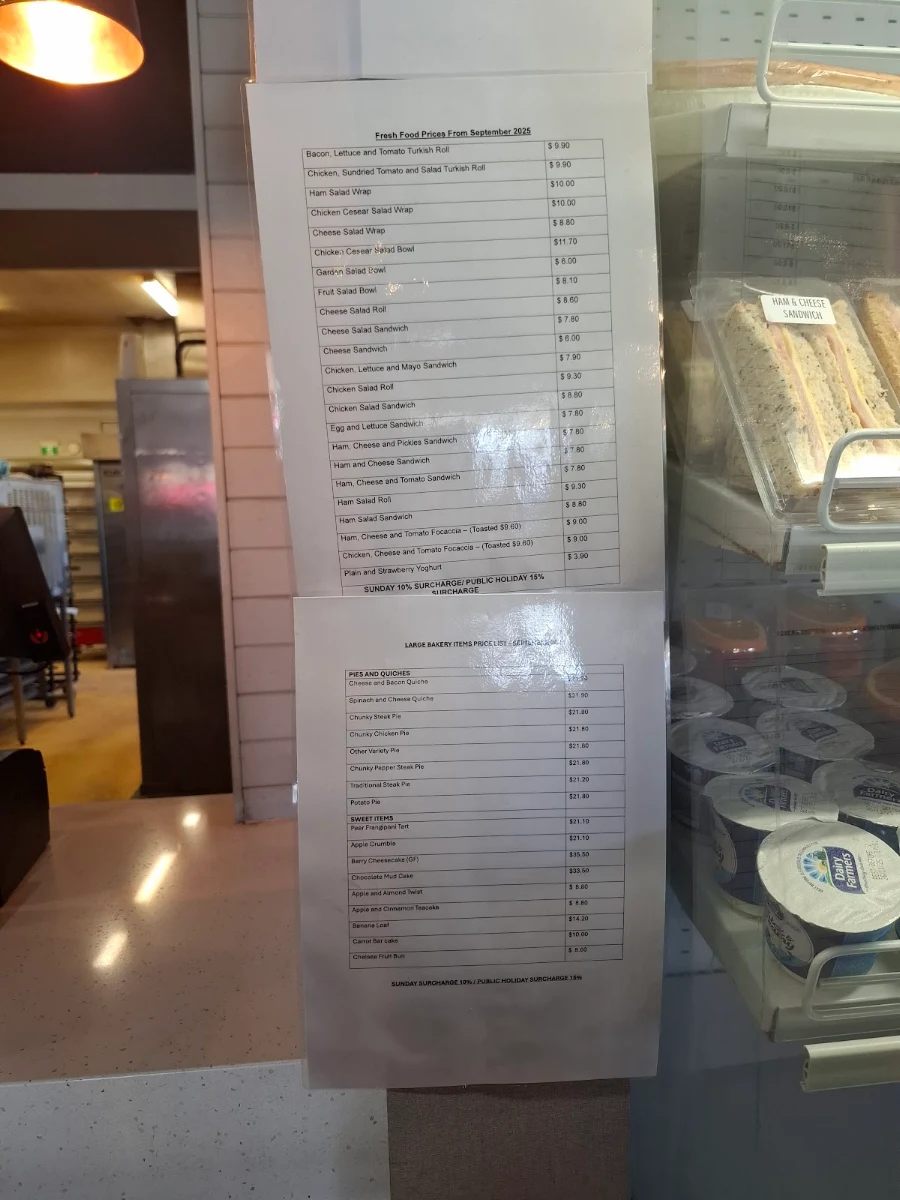 Menu, Trappers Bakery