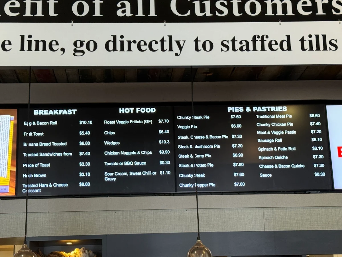 Menu, Trappers Bakery
