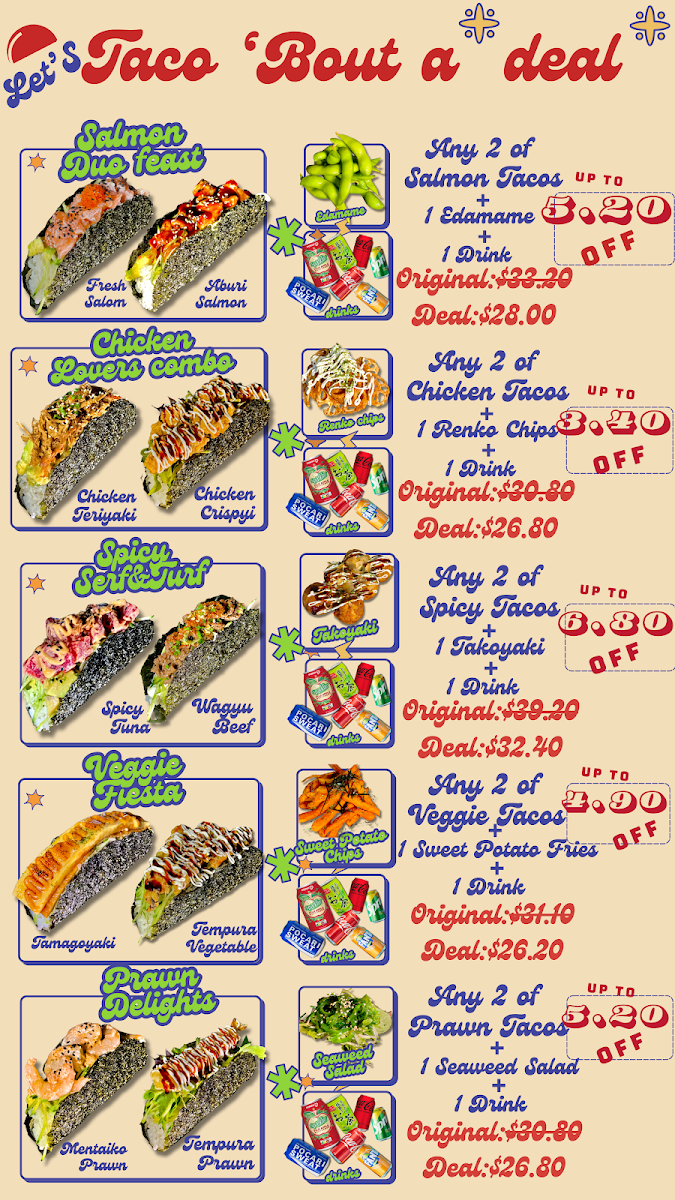 Menu, TACOYA