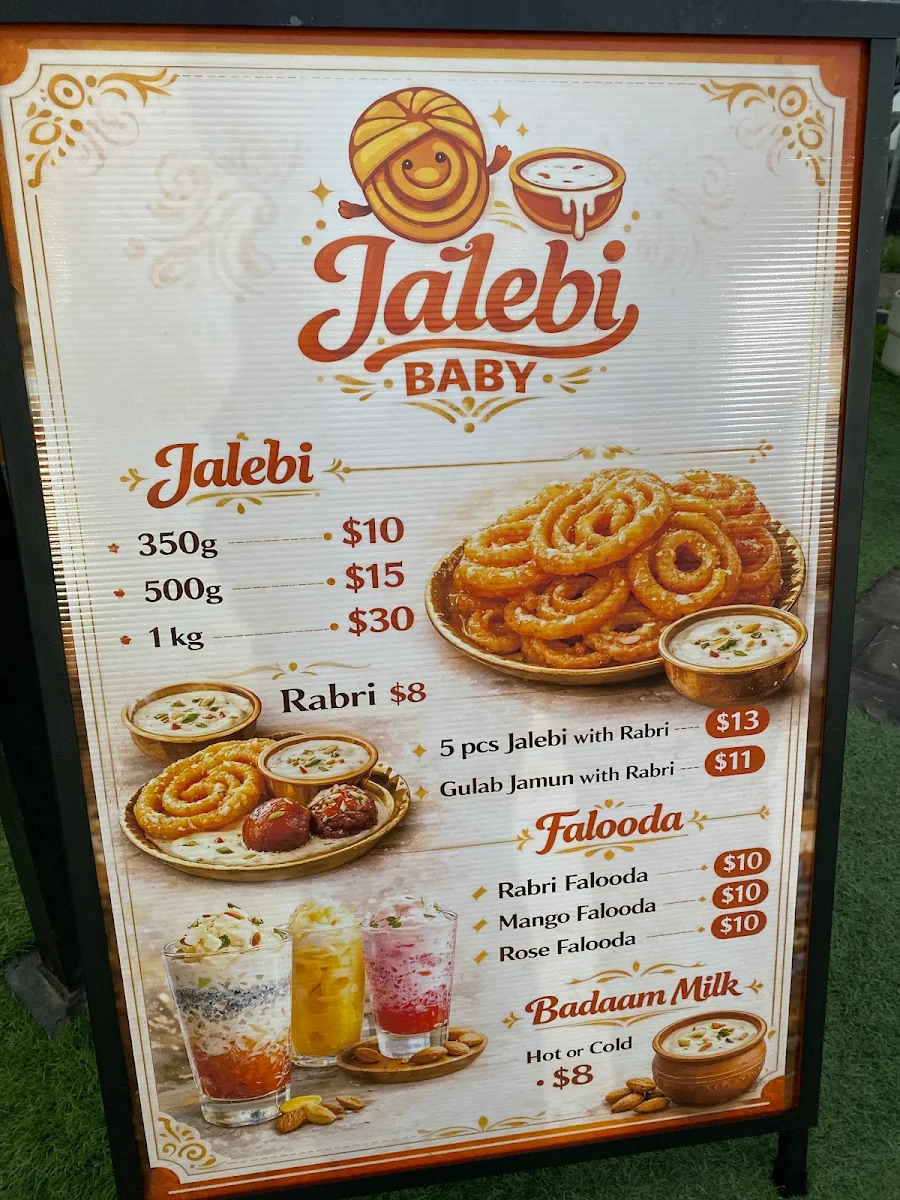 Menu, jalebi baby Blacktown