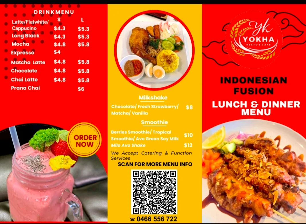 Menu, YOKHA RESTO & CAFE