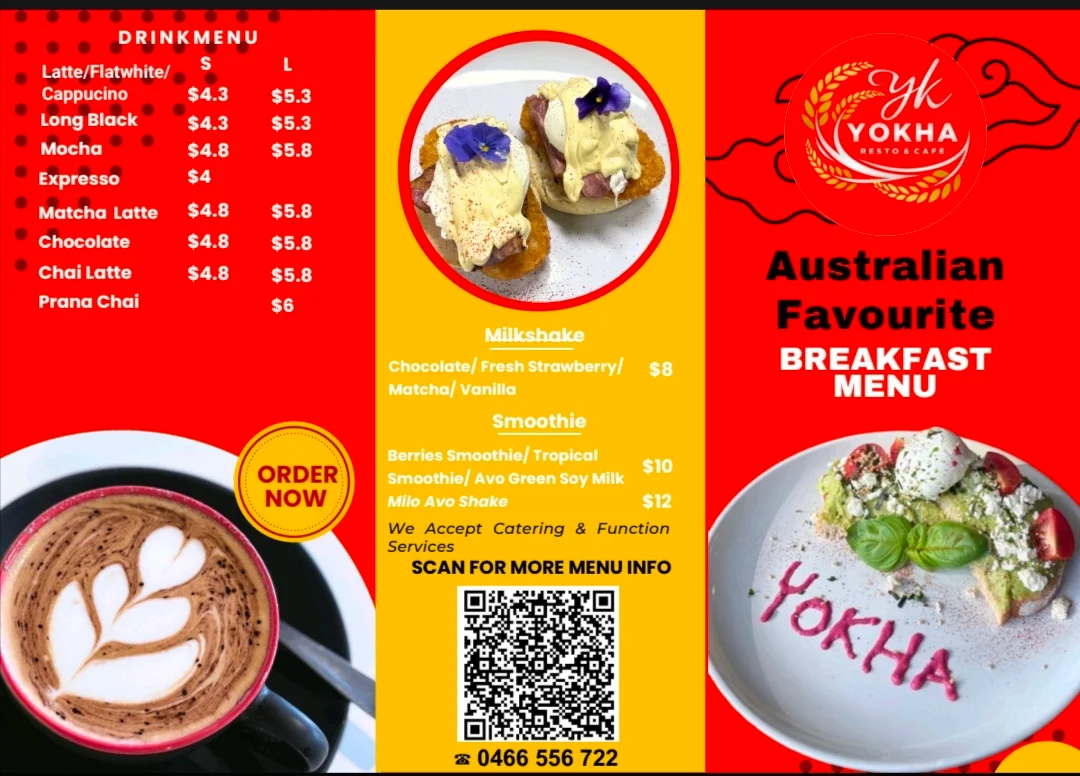 Menu, YOKHA RESTO & CAFE