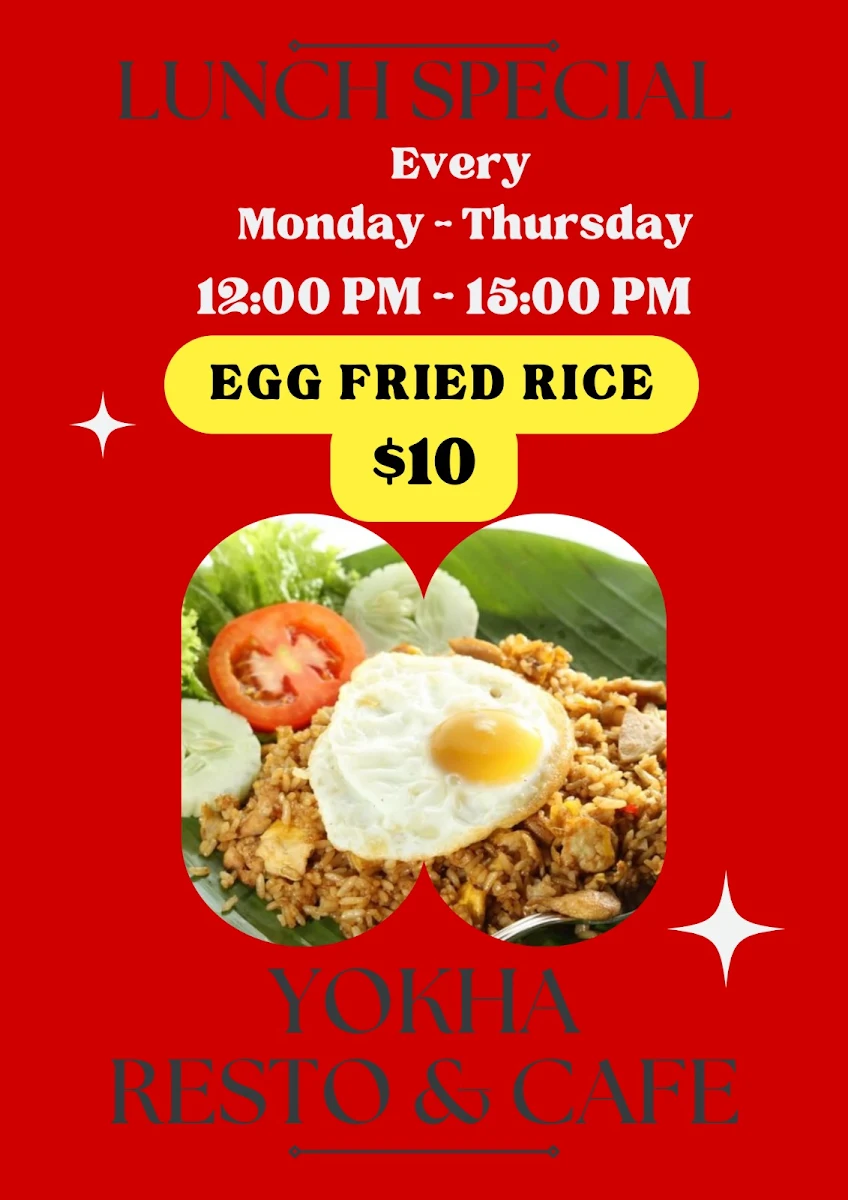 Menu, YOKHA RESTO & CAFE