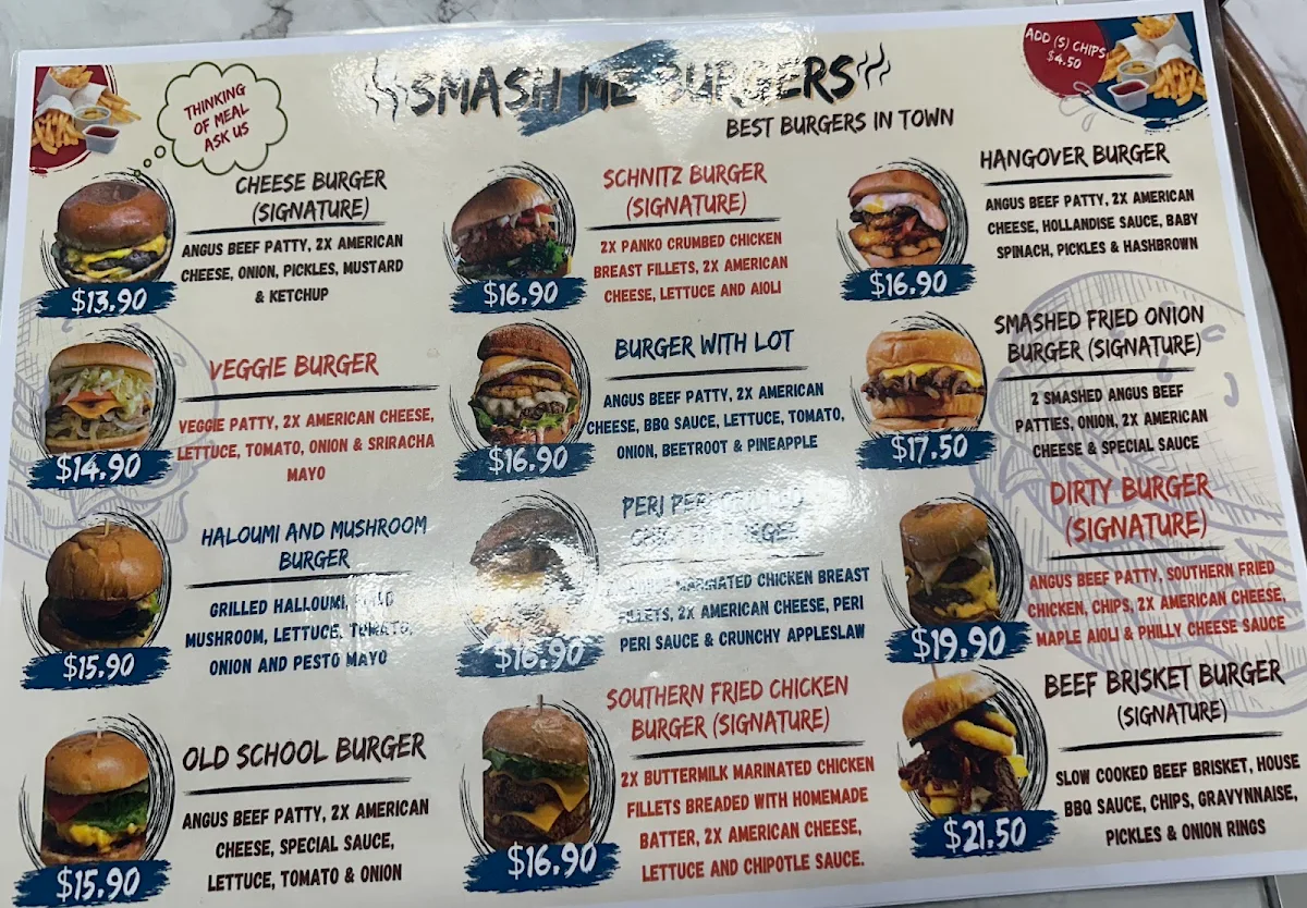 Menu, Buns N Slices