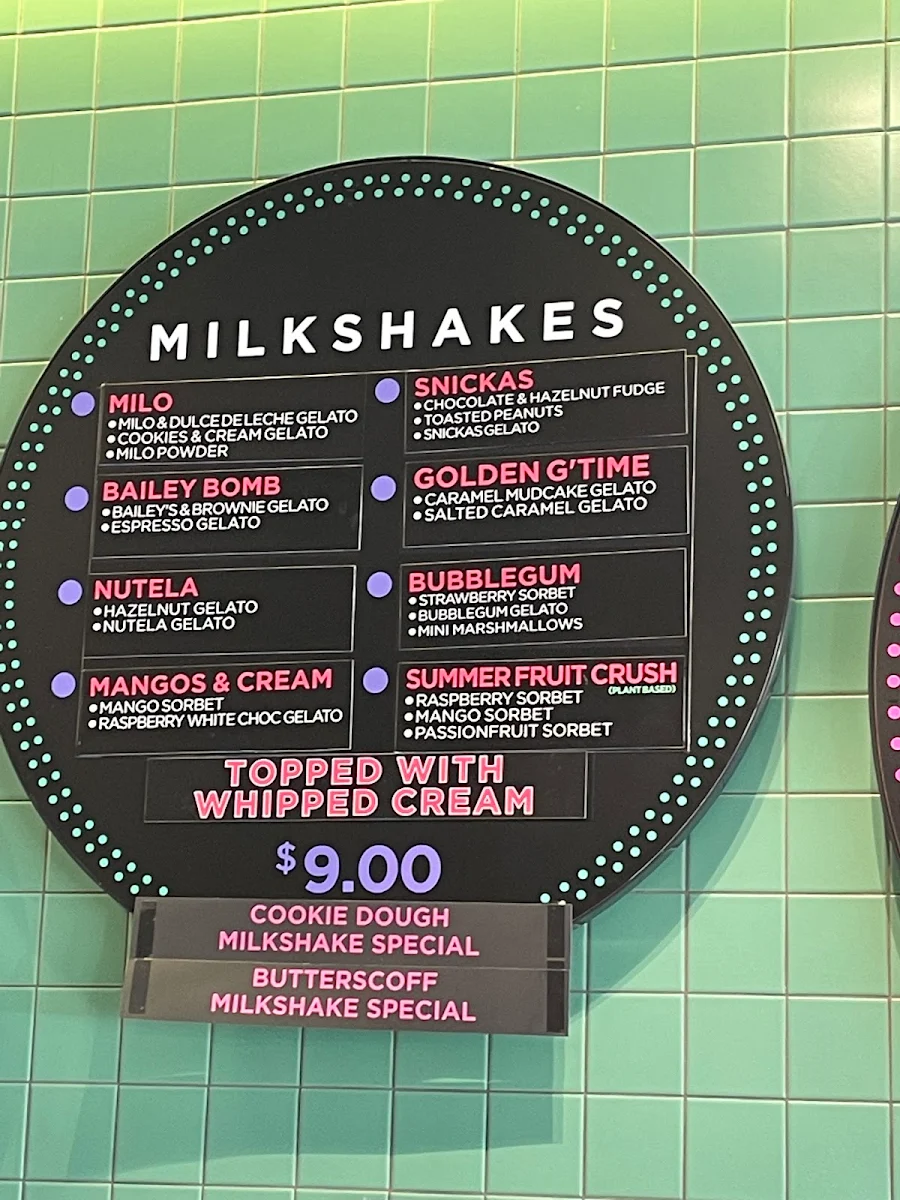 Menu, Augustus Gelatery + Acai Geelong