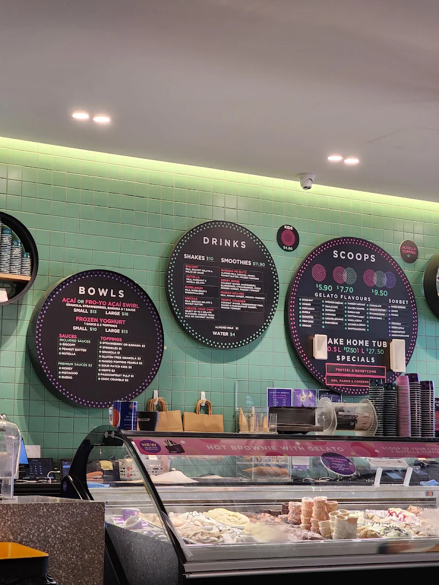 Menu, Augustus Gelatery + Acai Geelong