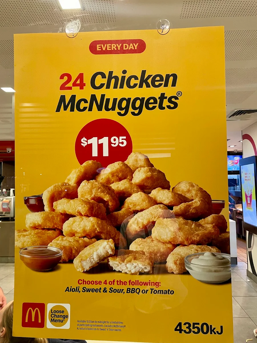 Menu, McDonald's Croydon