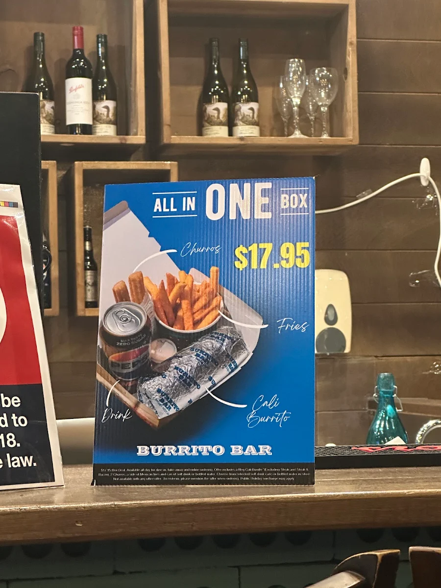 Menu, Burrito Bar Ballina