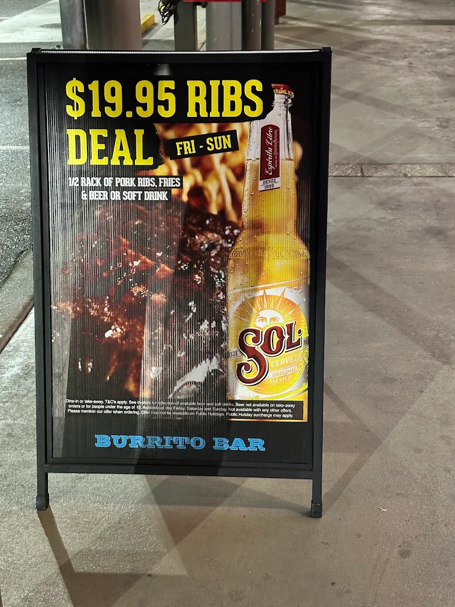 Menu, Burrito Bar Ballina