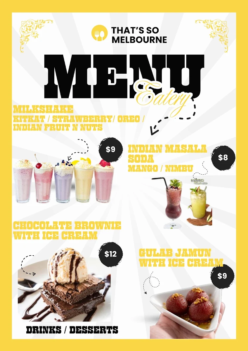 Menu, That's So Melbourne Newport