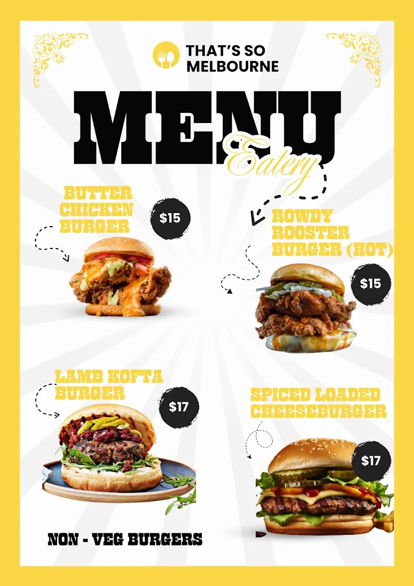 Menu, That's So Melbourne Newport
