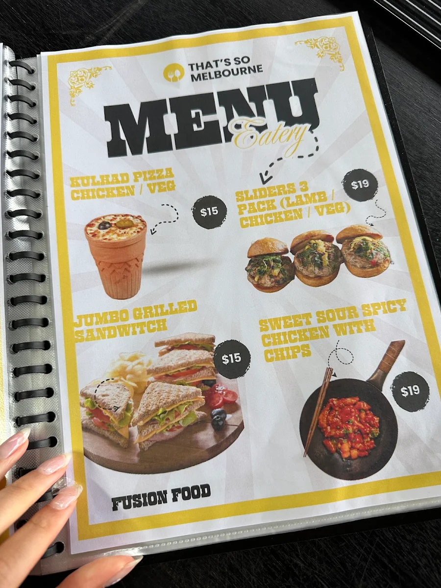 Menu, That's So Melbourne Newport