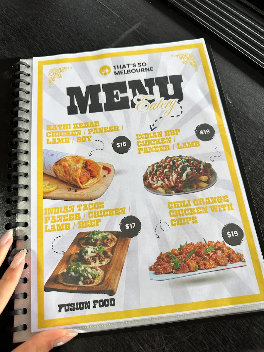 Menu, That's So Melbourne Newport