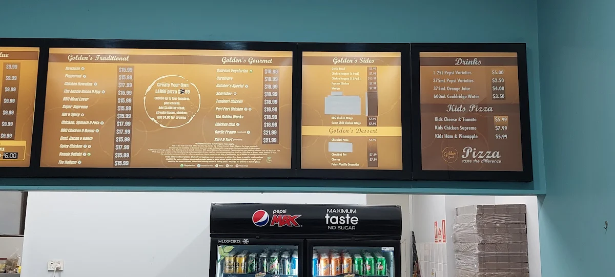 Menu, Golden Crust BEXLEY