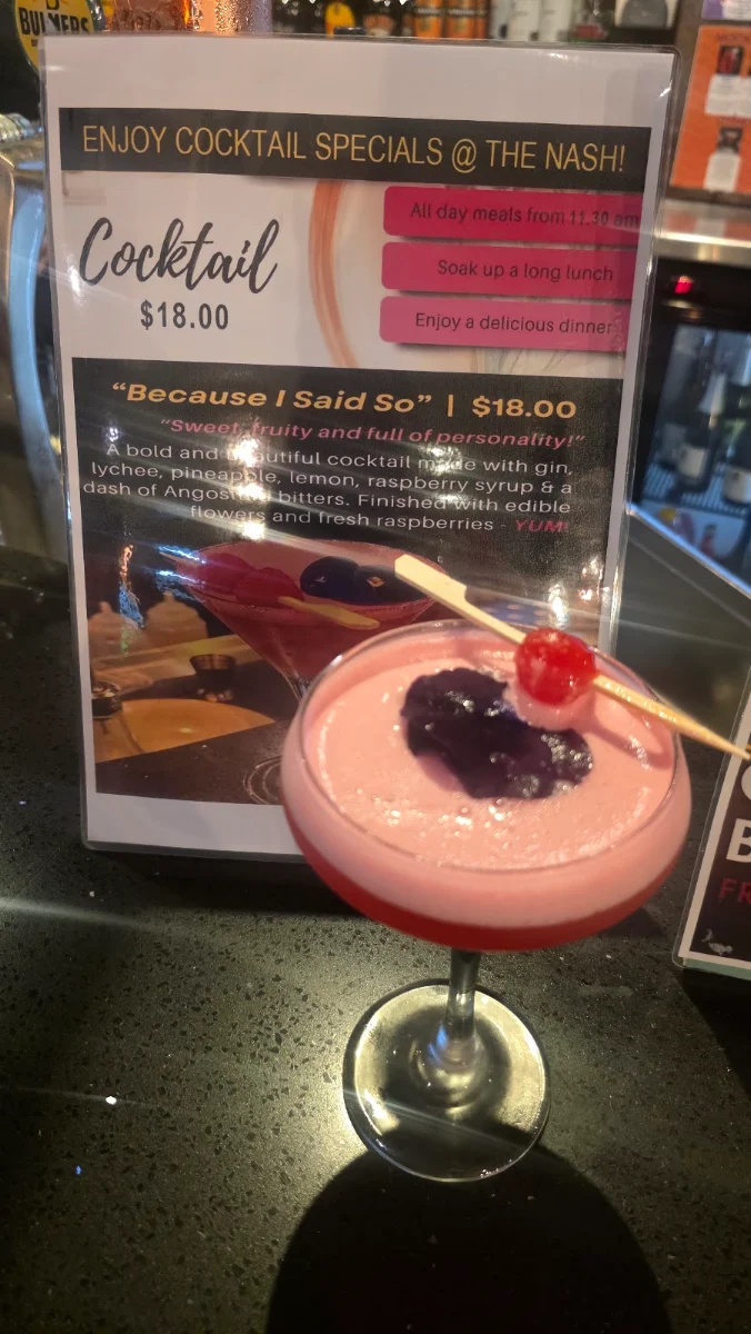 Menu, National Hotel Bar & Grill