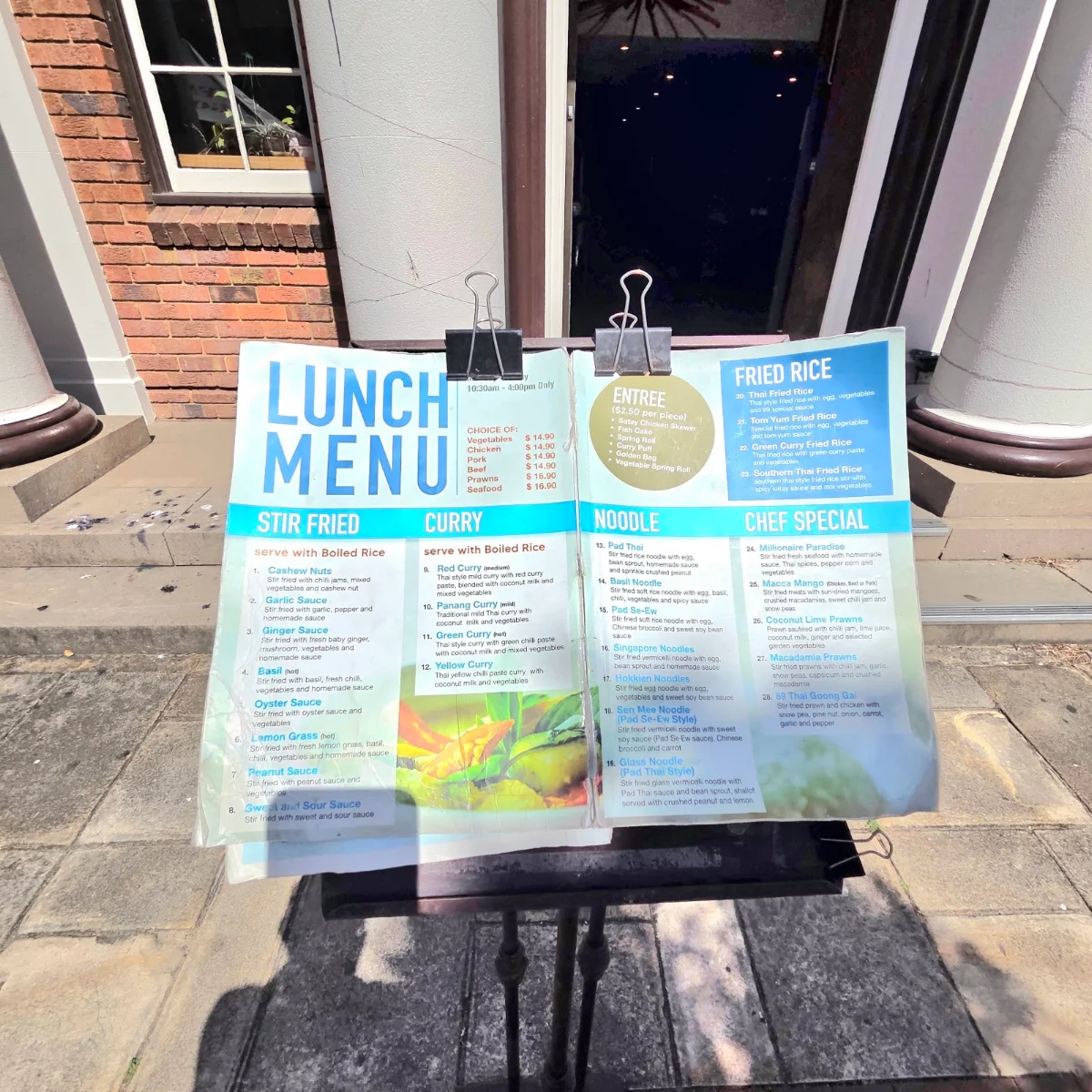 Menu, 89 Thai Windsor