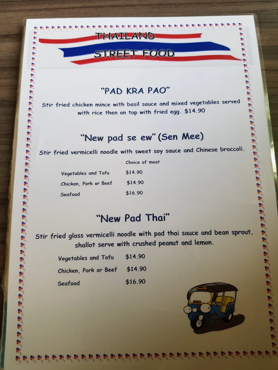 Menu, 89 Thai Windsor