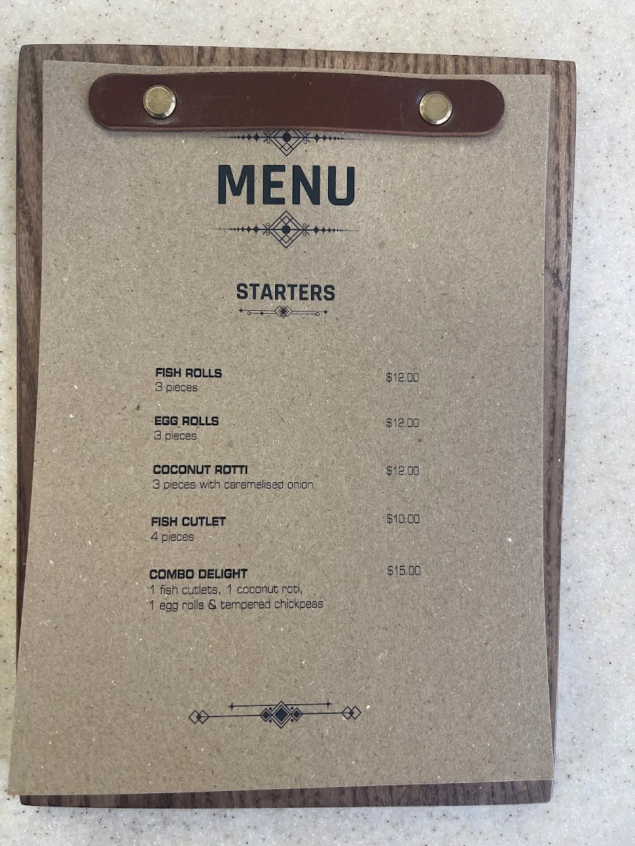 Menu, Cafe and Ceylon cuisine