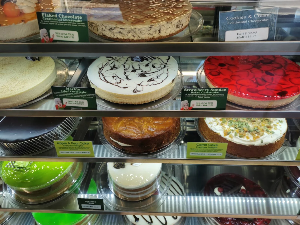 Menu, The Cheesecake Shop Box Hill South (VIC)
