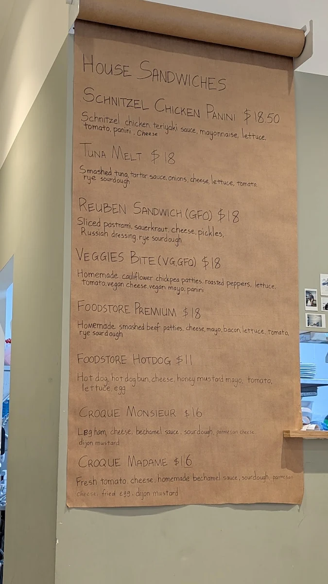 Menu, Area52 Cafe