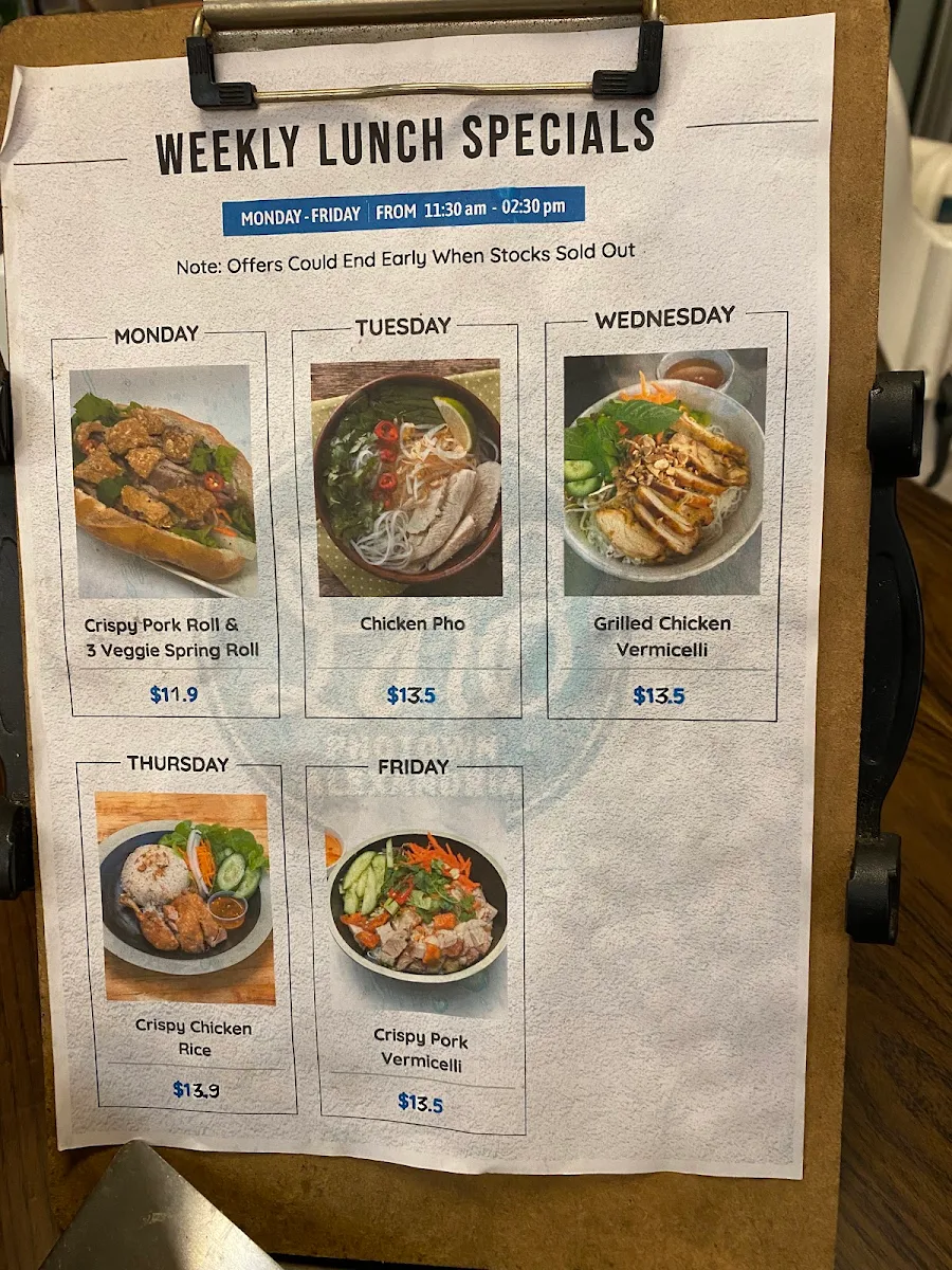 Menu, Photown Alexandria
